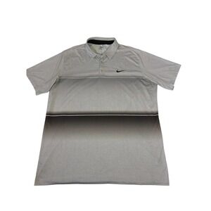Nike Golf Polo Shirt Mens XXL Grey Good Dri-FIT Gradient Stripe 725537-012